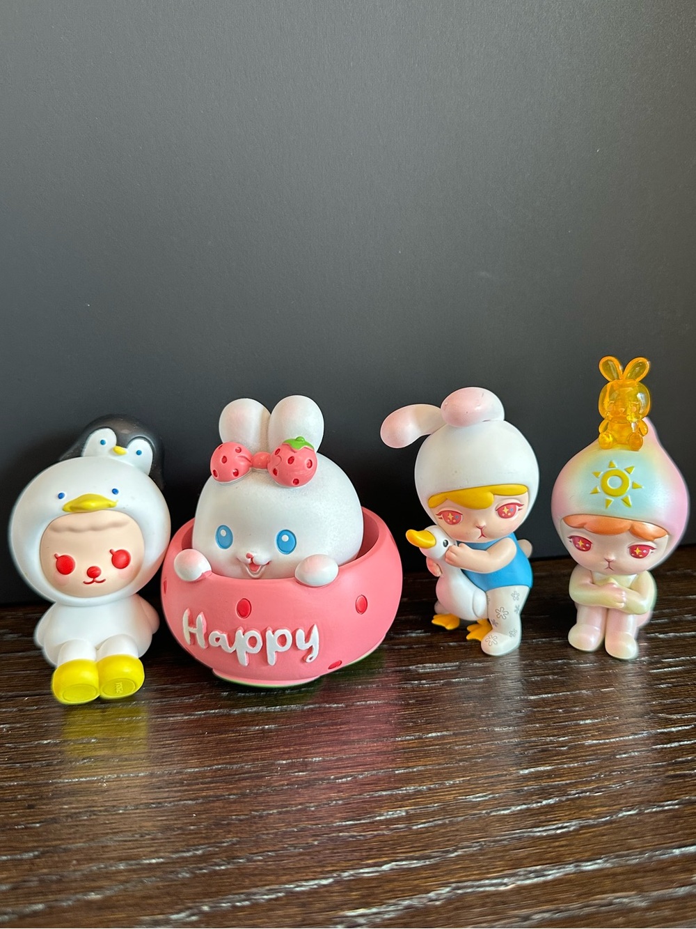 Set of 4 Popmart figures - bunny themed